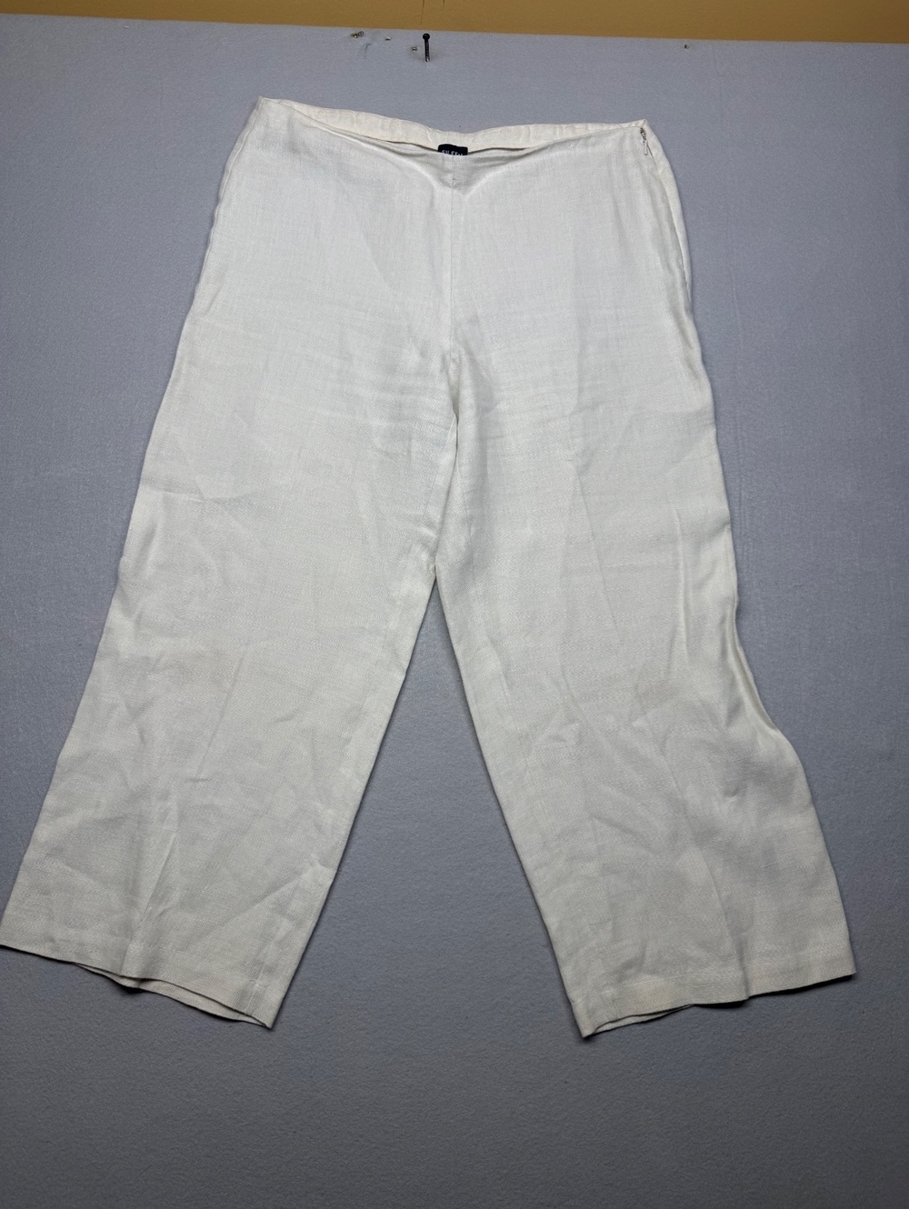 Eileen Fisher Linen Cropped Pants Women M White